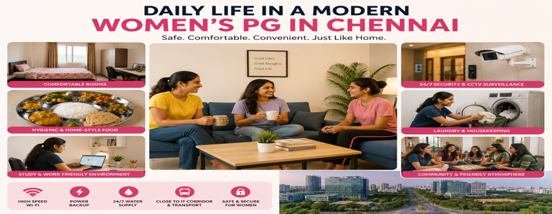 Daily Life in a Modern Women’s PG in Chennai